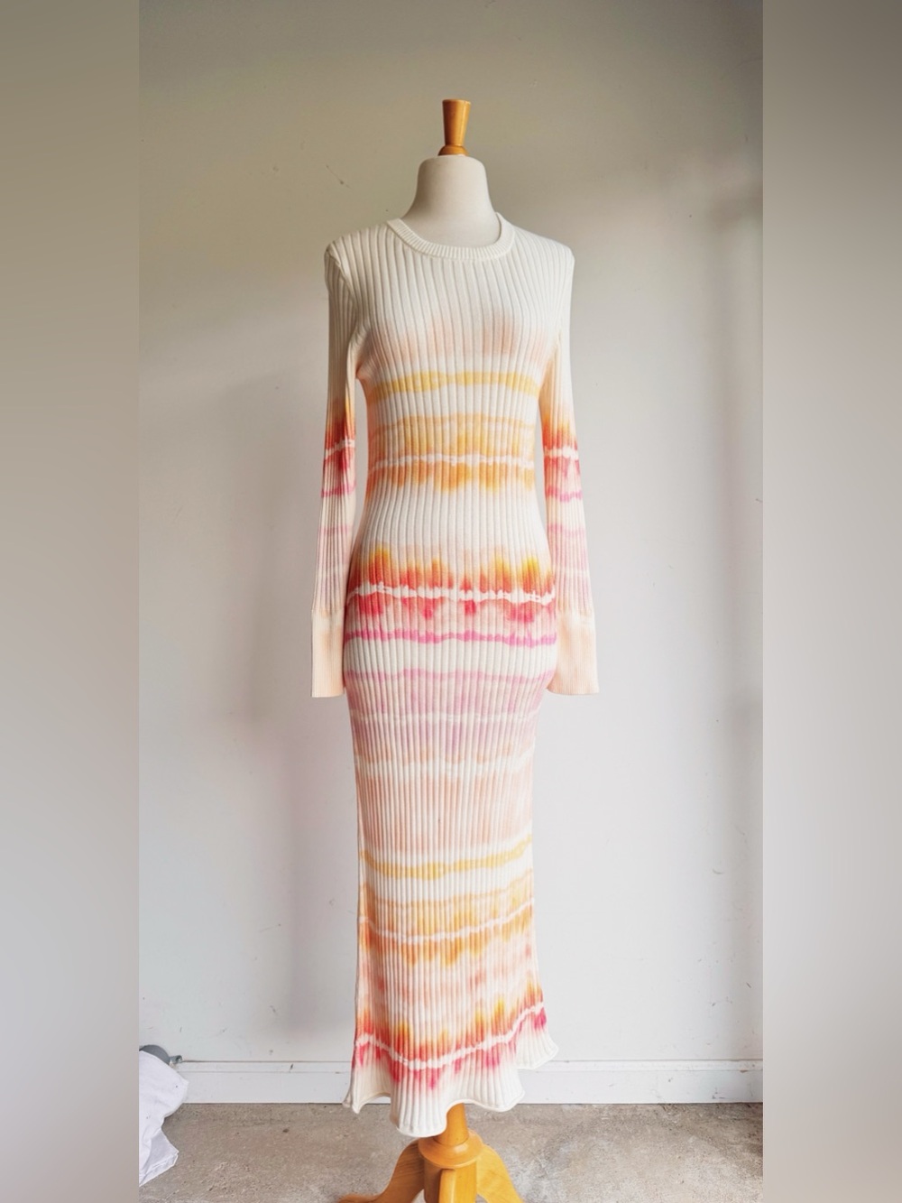 Anthropologie Daily Practice High Tide Tie Dye Ribbed Midi Dress Large - Picture 1 of 8